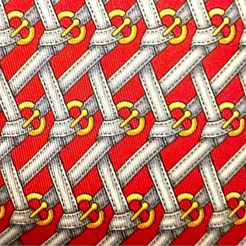 Gucci 100% Silk Men’s Tie Red Blue Gold Size O/S